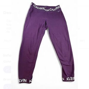 Calvin Klein Performance Purple Logo Leggings Size Small